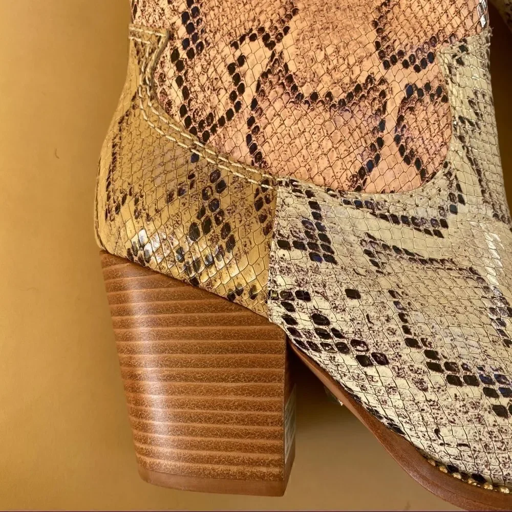 Schutz HAVEN snake cowboy boots